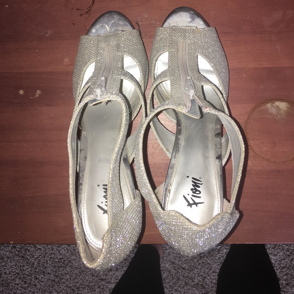 Silver formal shoes